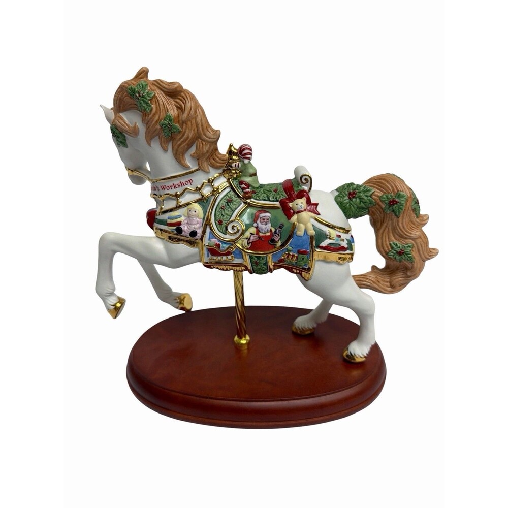Lenox Carousel Horse 2011 Christmas Santa's Workshop Figurine Porcelain Wood - Picture 4 of 7